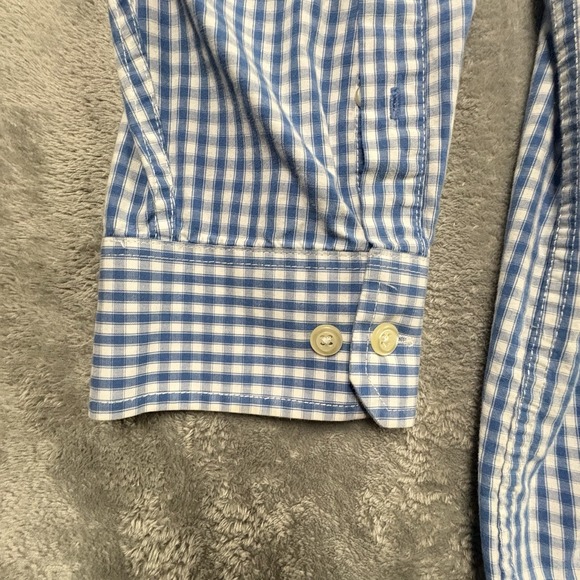 IZOD Men's 3XL Blue & White Check Button Down Dress Shirt Roomy Plus SEE DESCRIP - Picture 9 of 14